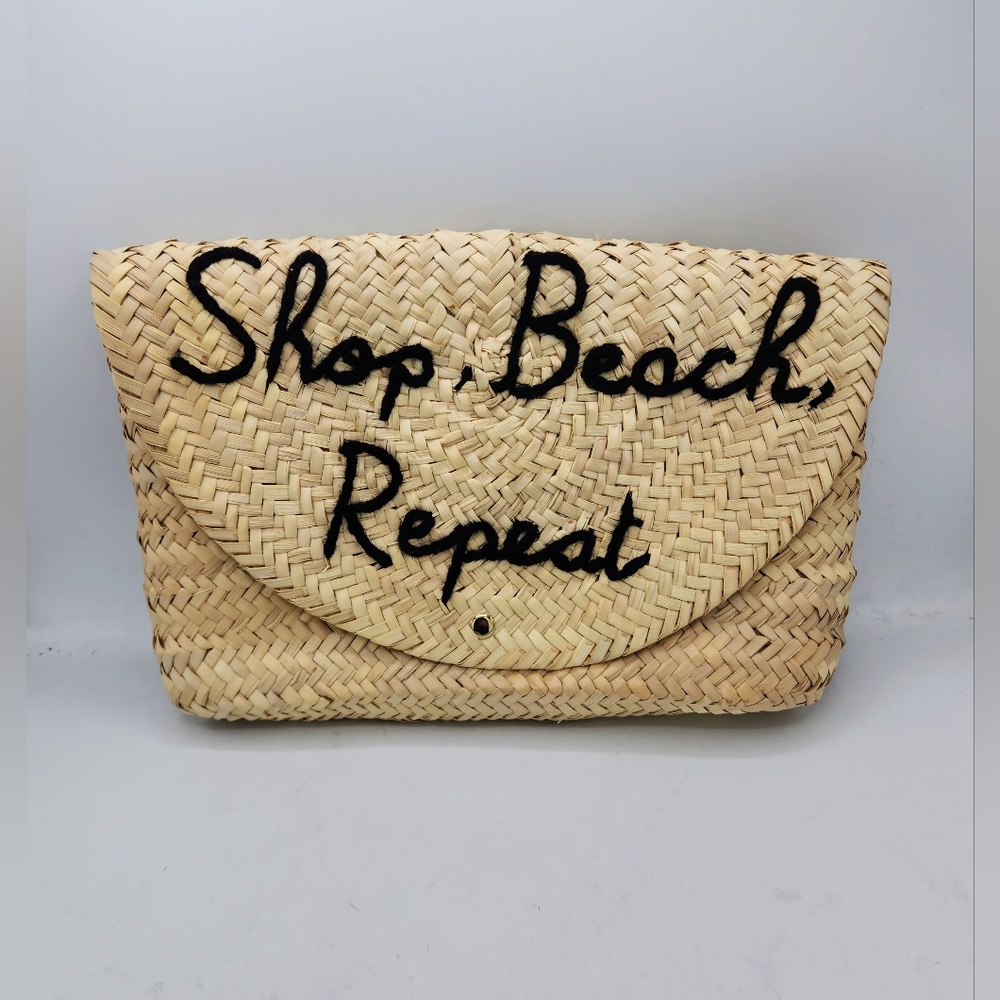 Poolside Shop Beach Repeat Straw Clutch